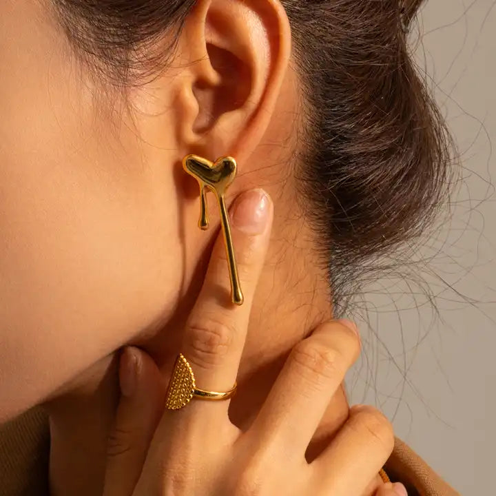 Heart Drip Earrings