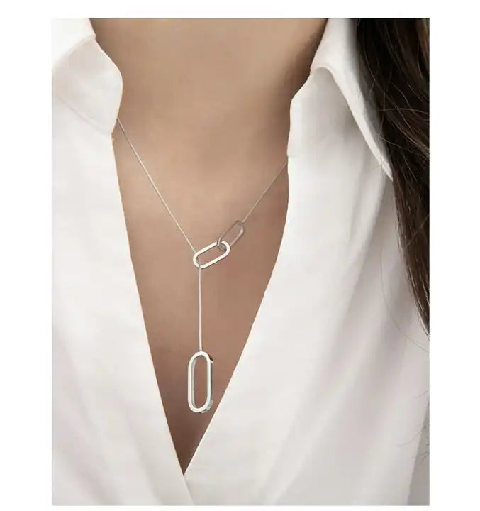 Mayzie Oval Tassel Necklace