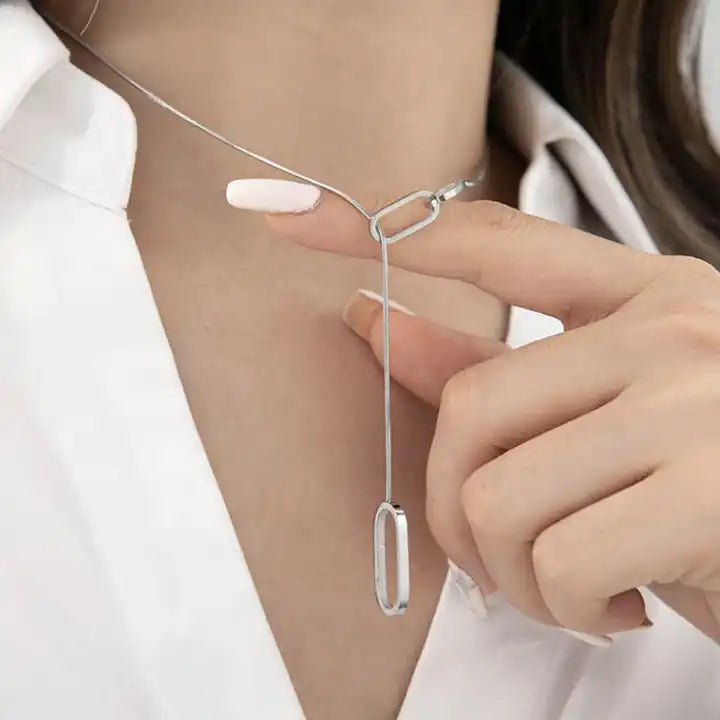 Mayzie Oval Tassel Necklace