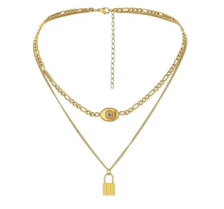 Vytan Layered Lock Necklace