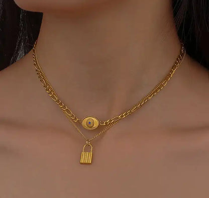 Vytan Layered Lock Necklace