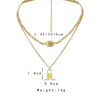 Vytan Layered Lock Necklace