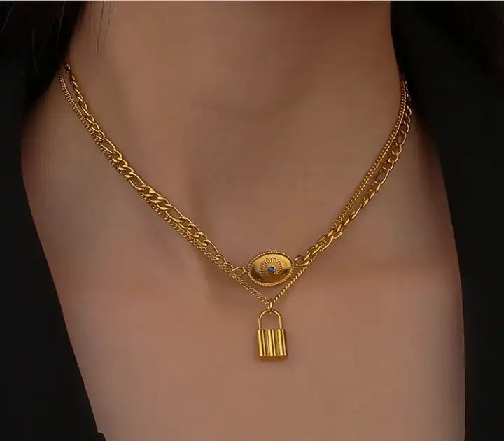 Vytan Layered Lock Necklace